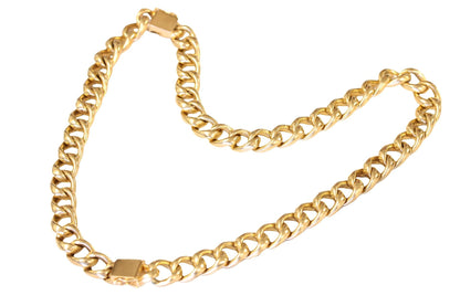 Elegance Interlocking 14K Yellow Gold Jewelry Set: Necklace & Bracelet
