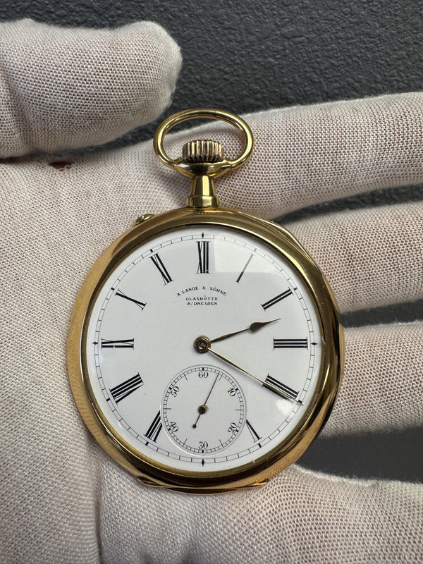 A Lange & Söhne Glashütte, Antique, 18k Yellow Gold A Movement Pocket Watch