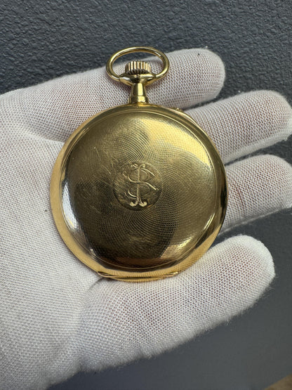 A Lange & Söhne Glashütte, Antique, 18k Yellow Gold A Movement Pocket Watch
