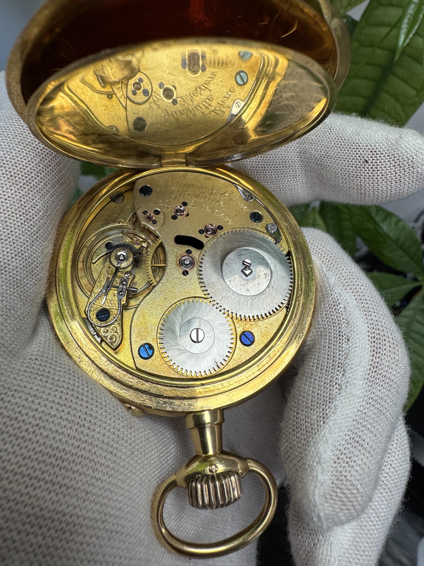 A Lange & Söhne Glashütte, Antique, 18k Yellow Gold A Movement Pocket Watch