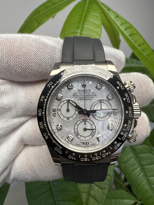 Rolex  Daytona 116519 MOP Diamond Dial Mens Watch Box & Papers