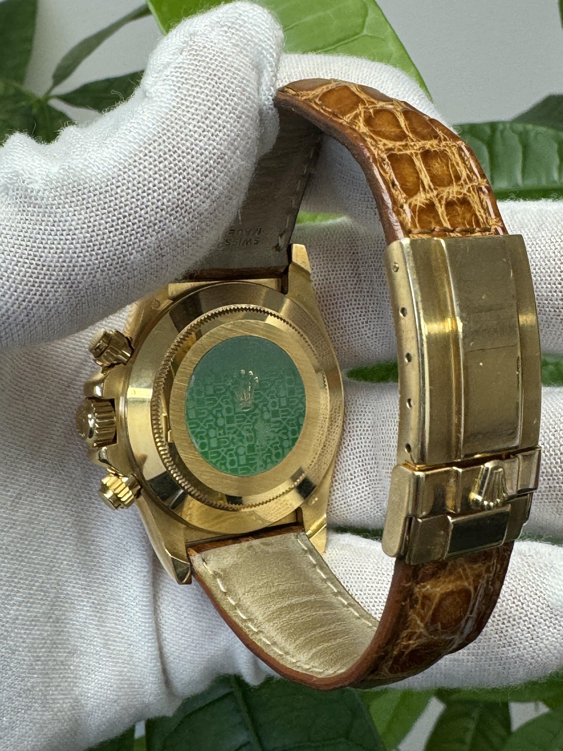 Rolex Daytona 16518 18K Yellow Gold White Dial Watch Box & Papers