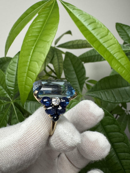 Cartier NY Aquamarine, Sapphires & Diamond Ring GIA Certificate.
