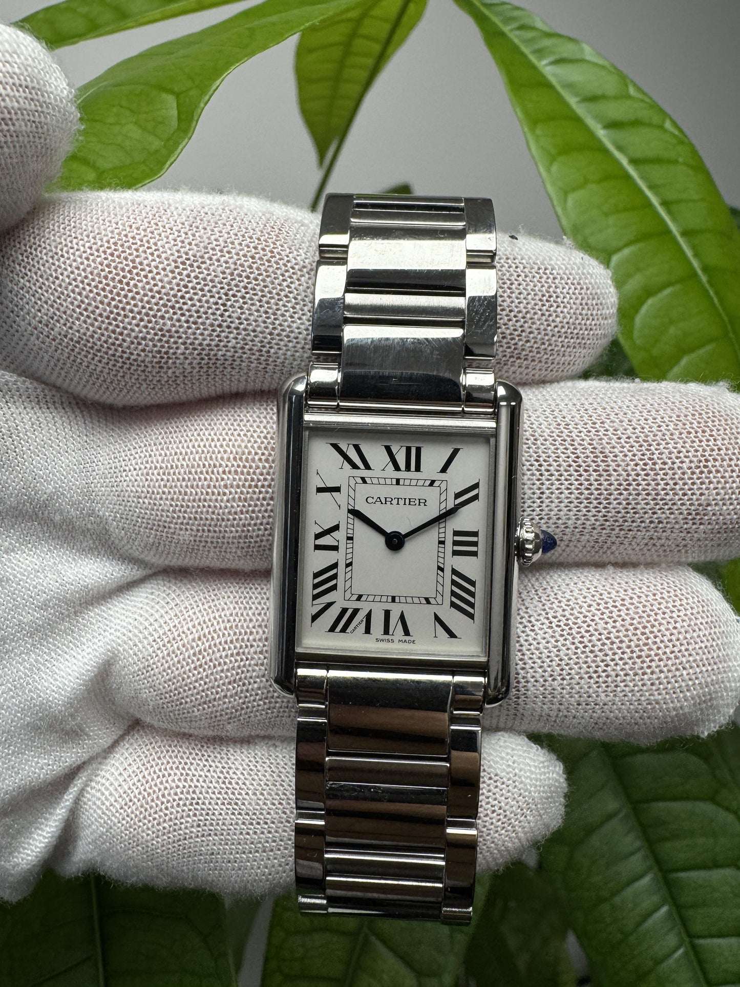 Tank Must De Cartier WSTA0052 Large Steel Silver Dial Watch
