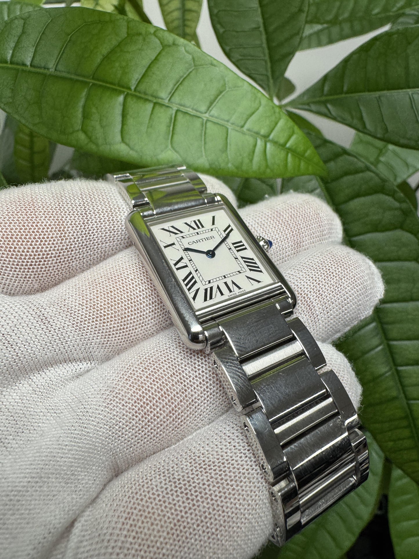 Tank Must De Cartier WSTA0052 Large Steel Silver Dial Watch