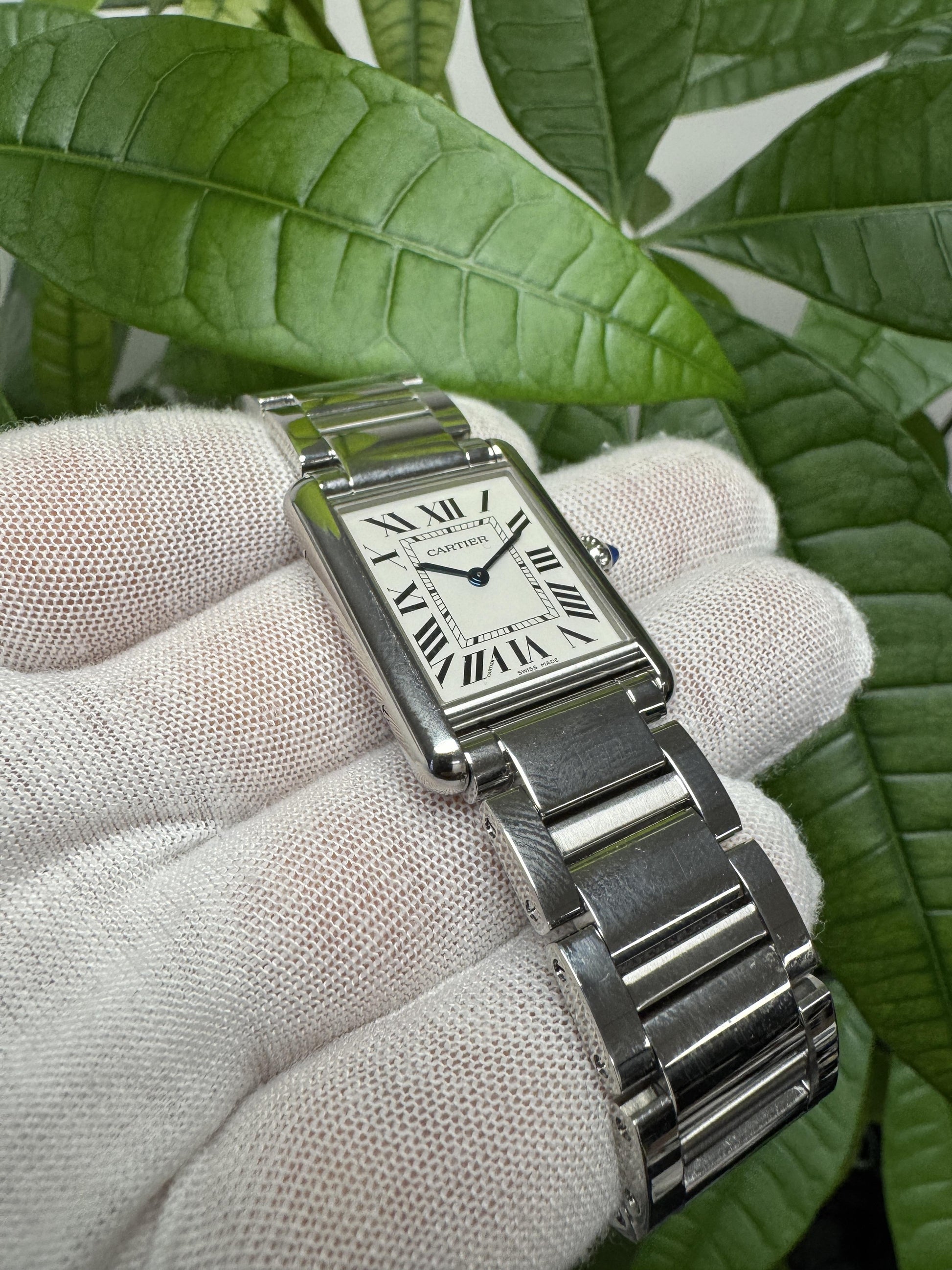 Tank Must De Cartier WSTA0052 Large Steel Silver Dial Watch