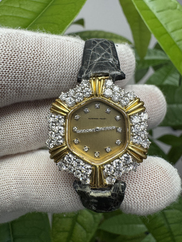Audemars lds hex shape alt pave fluted sects diamond dial&hnds
