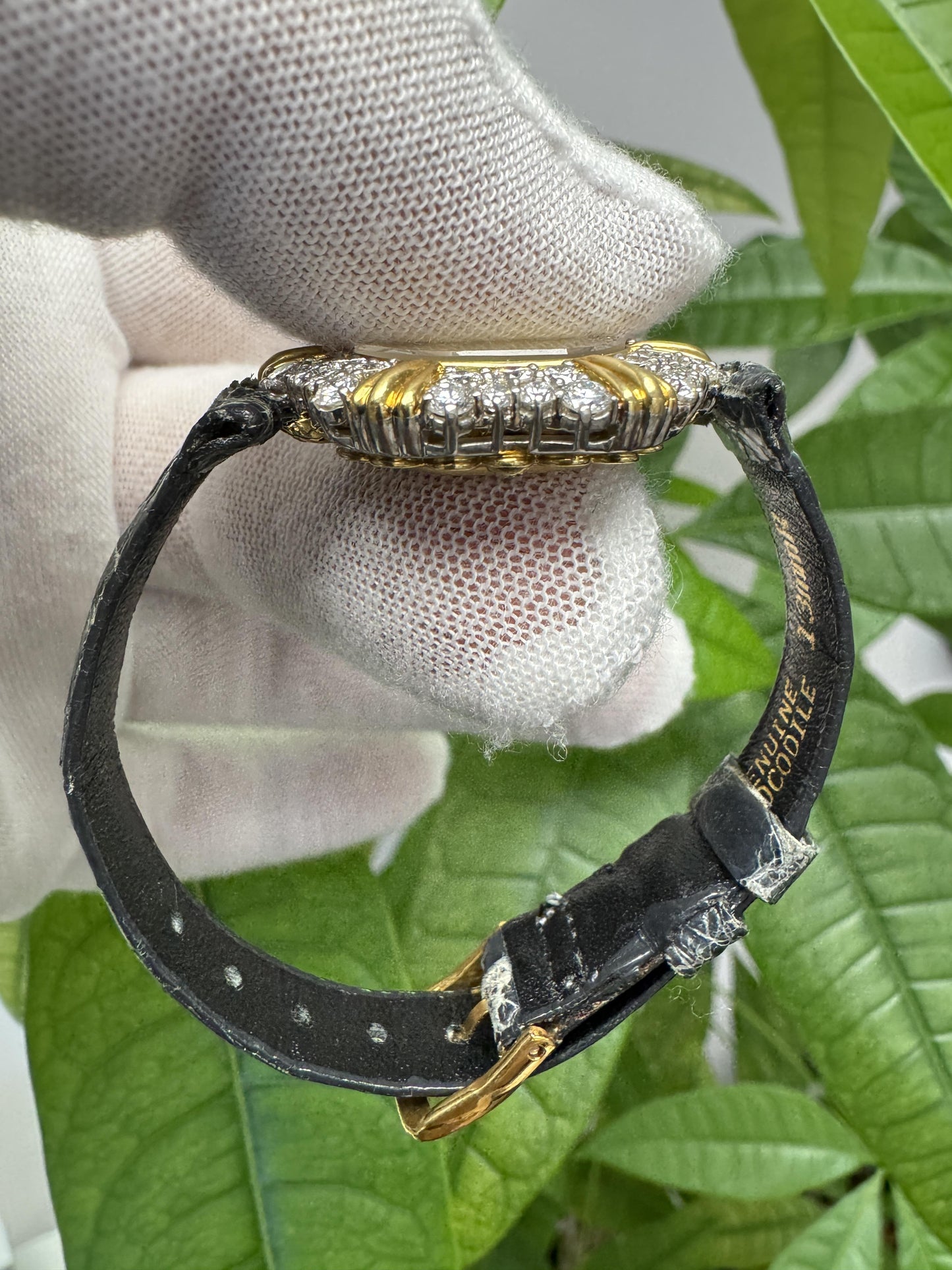 Audemars lds hex shape alt pave fluted sects diamond dial&hnds