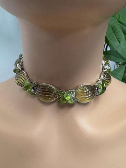 Kanaris 18K White Gold Fluted Topaz & Peridot Necklace