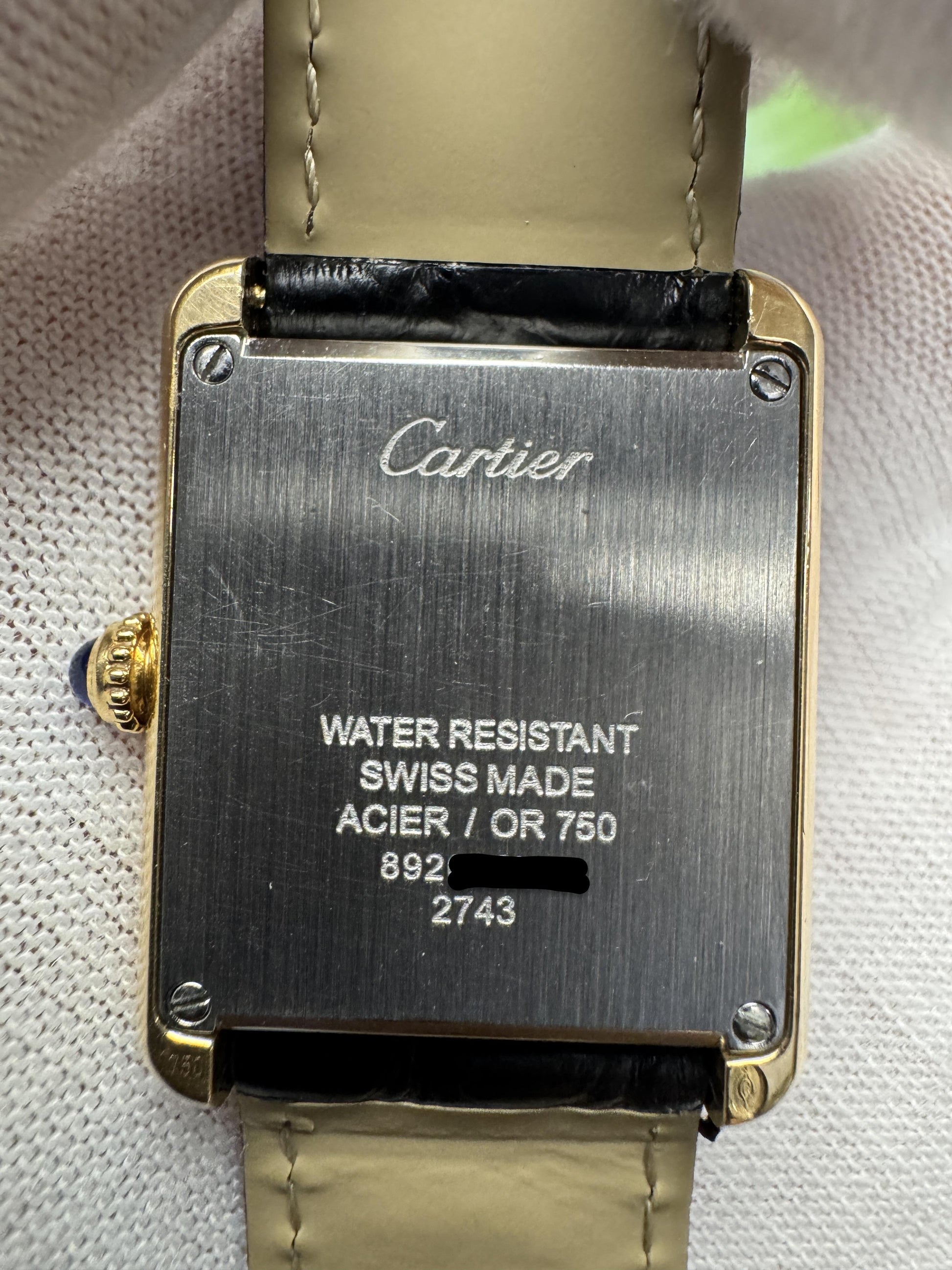 Cartier Tank Solo W1018755 18k Yellow Gold Ladies Watch