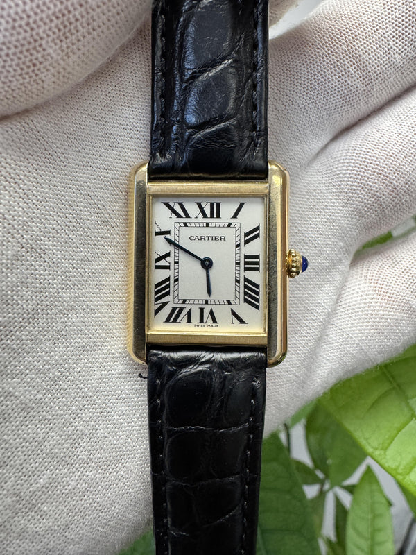 Cartier Tank Solo W1018755 18k Yellow Gold Ladies Watch