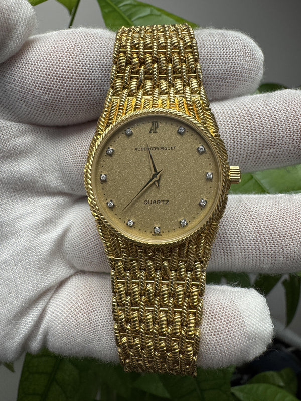 Audemars Piguet 18K Yellow Gold Diamond Dial Cobra Bracelet Watch