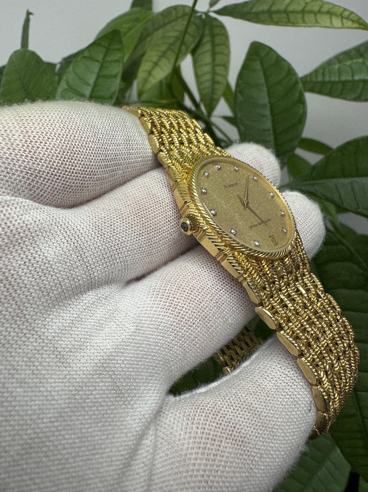 Audemars Piguet 18K Yellow Gold Diamond Dial Cobra Bracelet Watch
