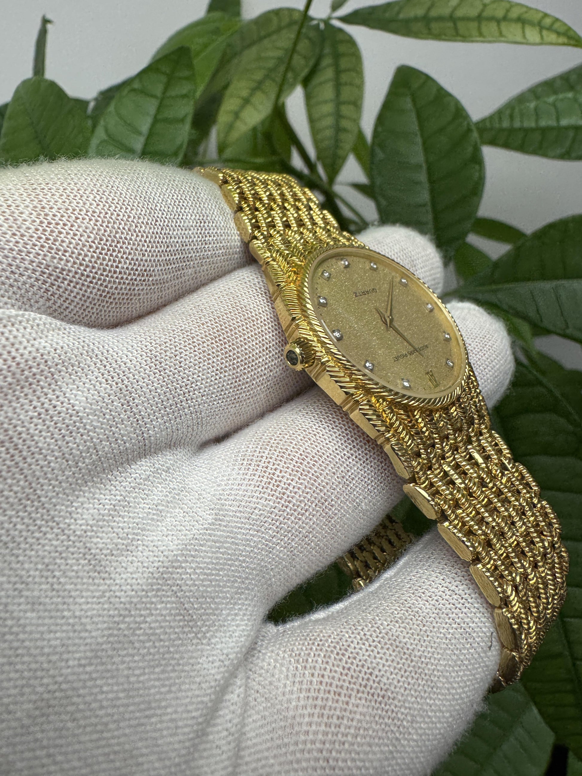 Audemars Piguet 18K Yellow Gold Diamond Dial Cobra Bracelet Watch