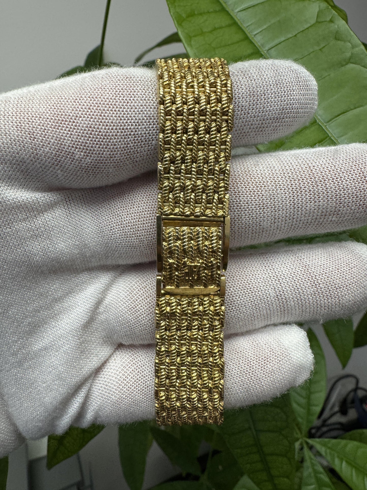 Audemars Piguet 18K Yellow Gold Diamond Dial Cobra Bracelet Watch