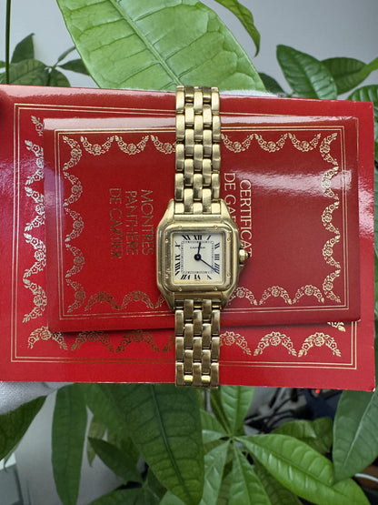 Cartier Panthère 107000M 18K yellow Gold Ladies Watch Box & Papers