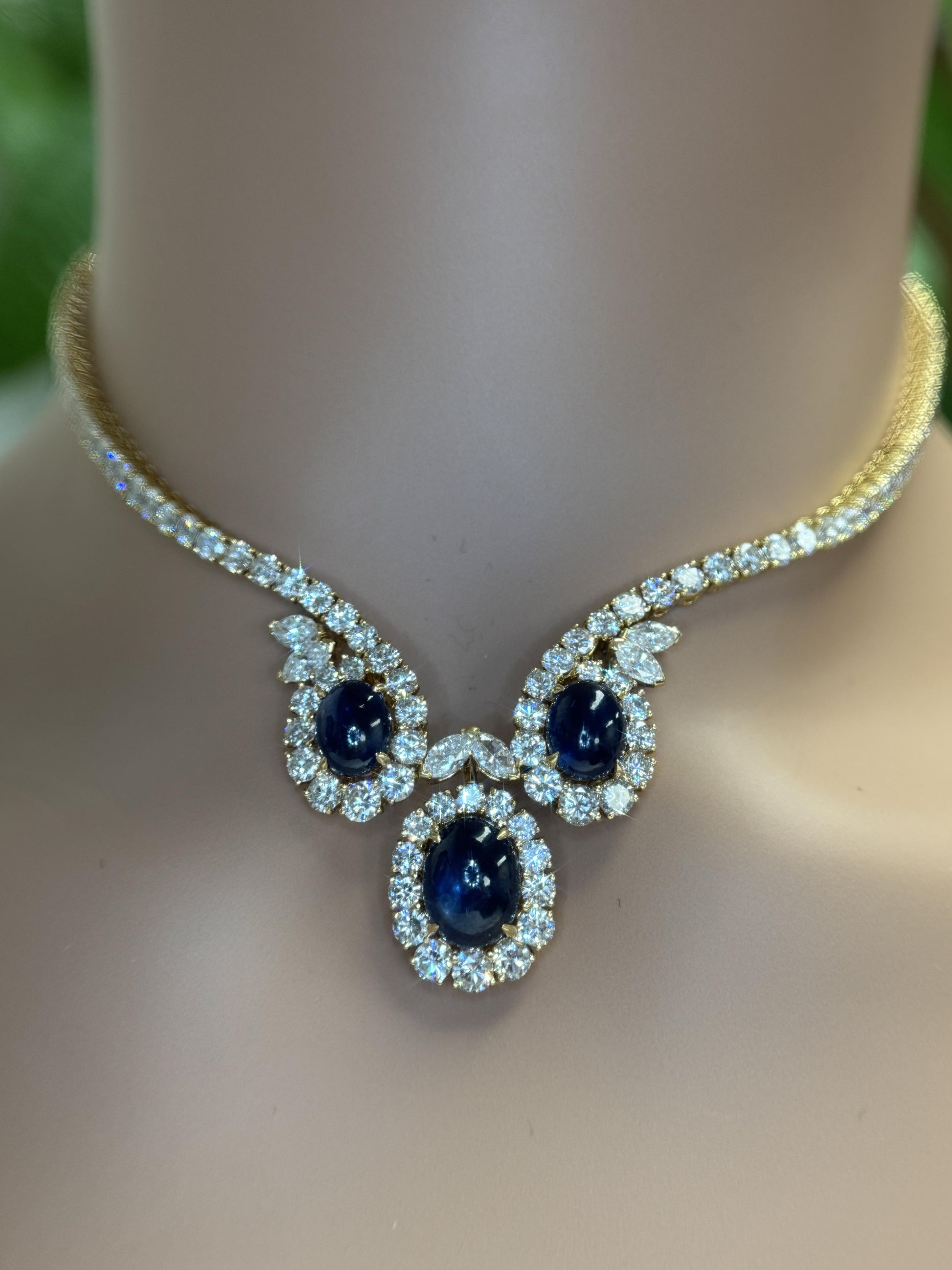 Mauboussin 18K Yellow Gold Necklace with Diamond and Sapphire