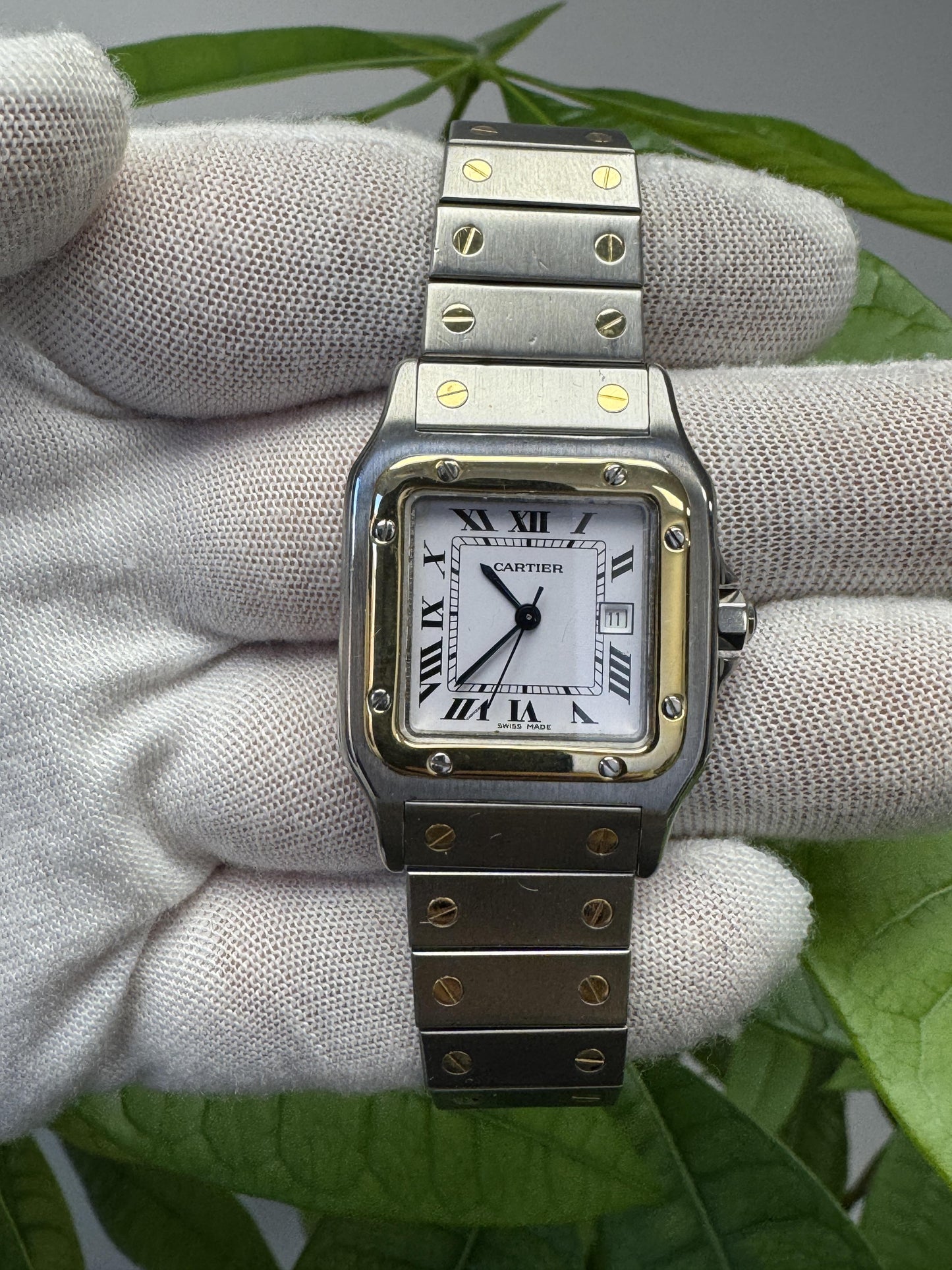 Cartier Santos Caree 2961 Automatic  W/Card & Service Card Records