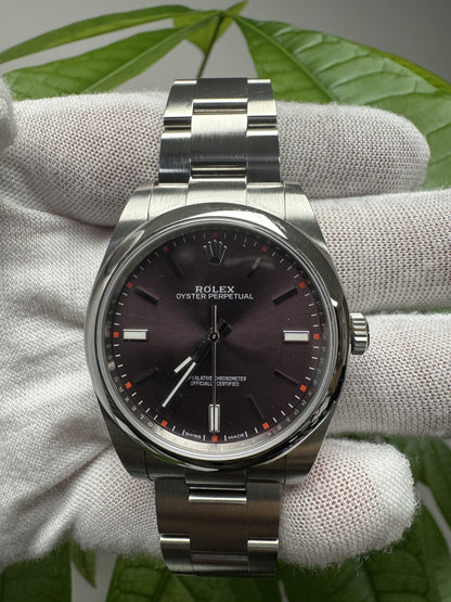 Rolex Oyster Perpetual 114300 Red Grape Dial W/ Box & Card-2017
