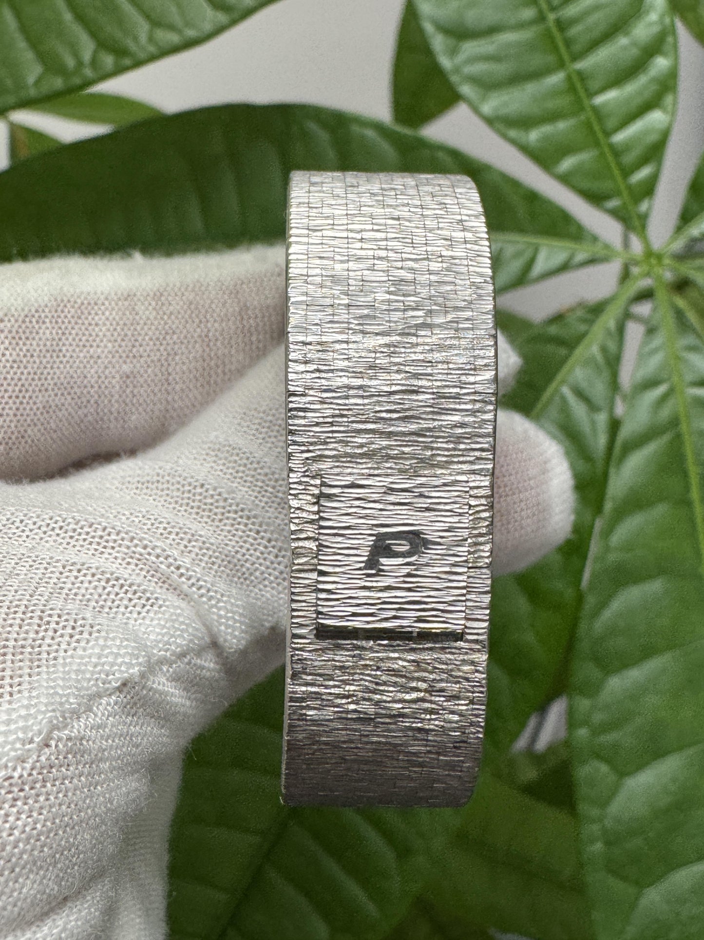 Piaget 18K White Gold Rhodonite Dial Diamond/Ruby Mesh Bracelet Ladies Watch