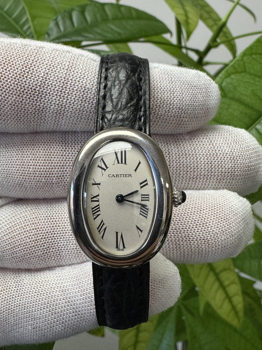 Cartier Baignoire W15133L2 18K white Gold Ladies Watch