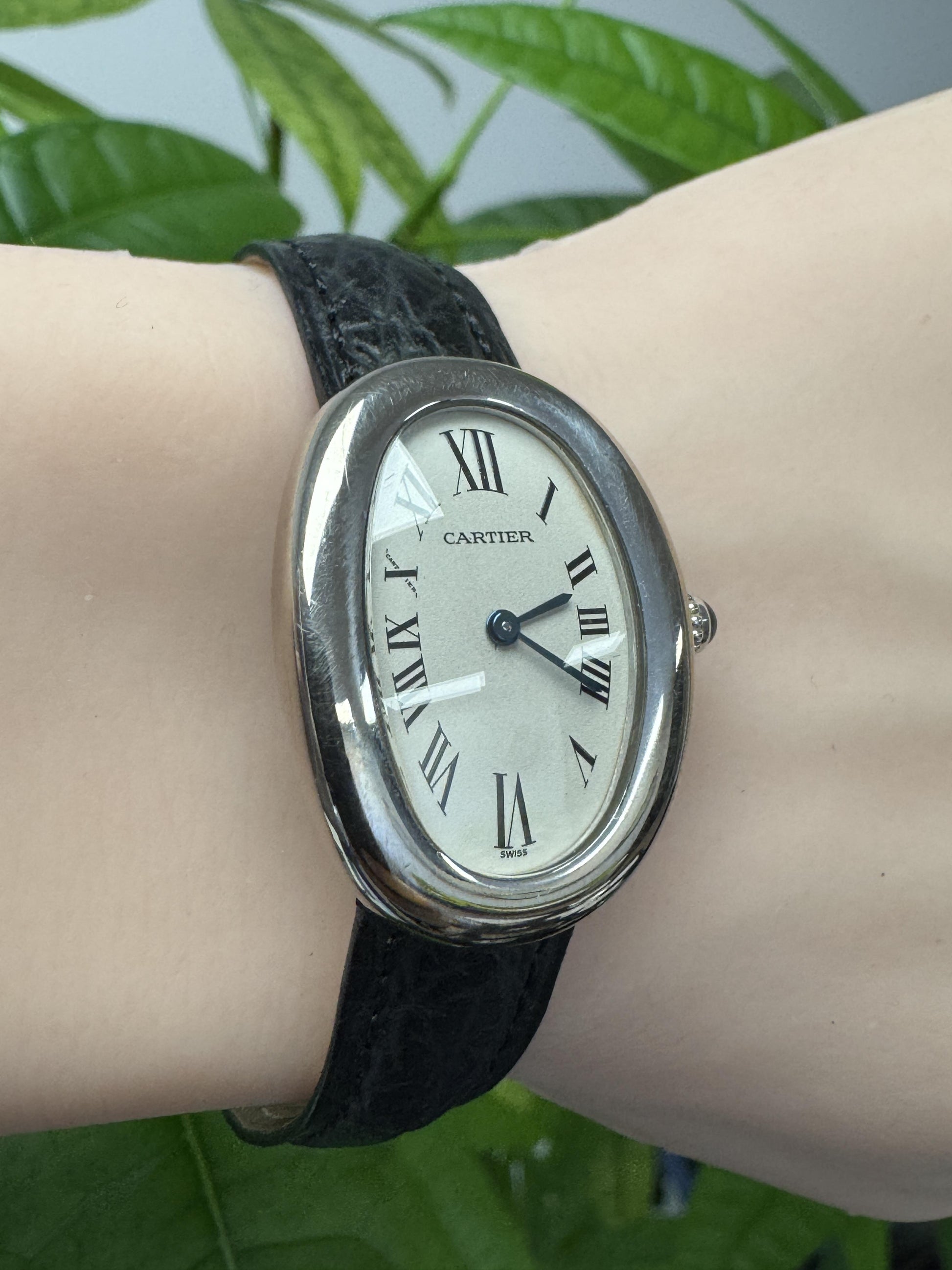 Cartier Baignoire W15133L2 18K white Gold Ladies Watch