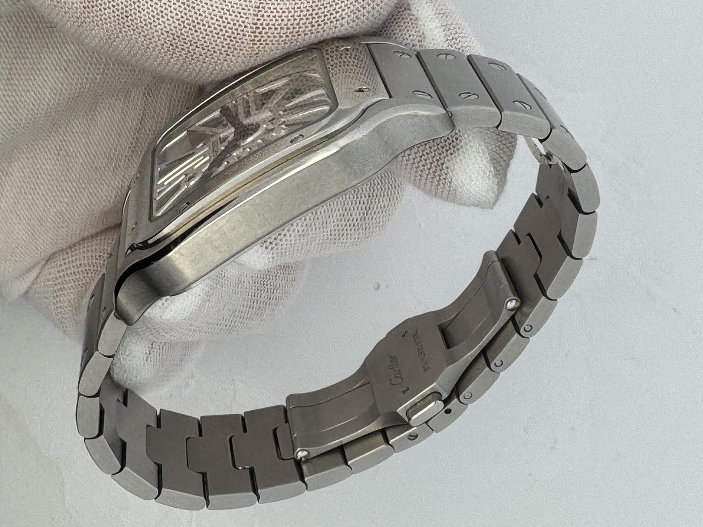 Cartier Santos De Cartier WHSA0007 Stainless Steel Skeleton Dial Box & Papers.