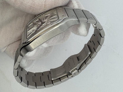 Cartier Santos De Cartier WHSA0007 Stainless Steel Skeleton Dial Box & Papers.