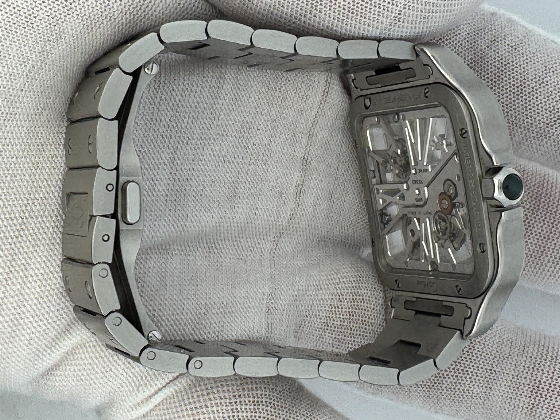 Cartier Santos De Cartier WHSA0007 Stainless Steel Skeleton Dial Box & Papers.