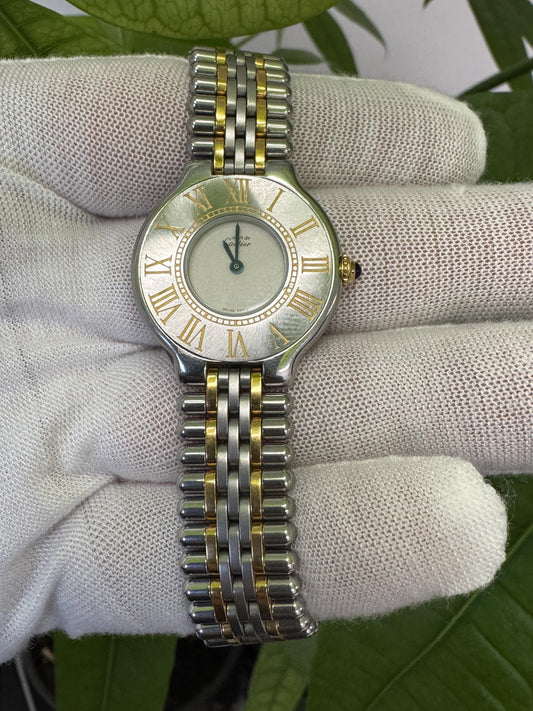 Cartier Must 21 W10073R6 Steel and Gold Ladies Watch