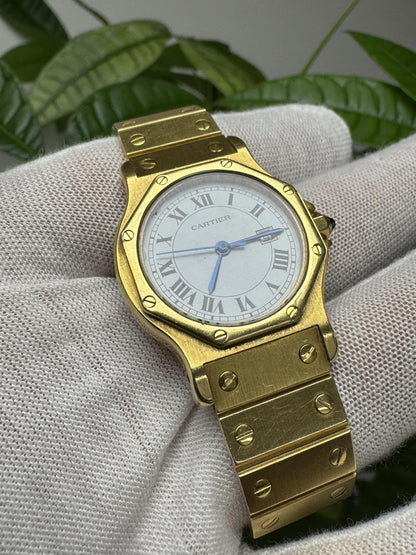 Cartier Santos 18k Yellow Gold Men's Vintage Watch