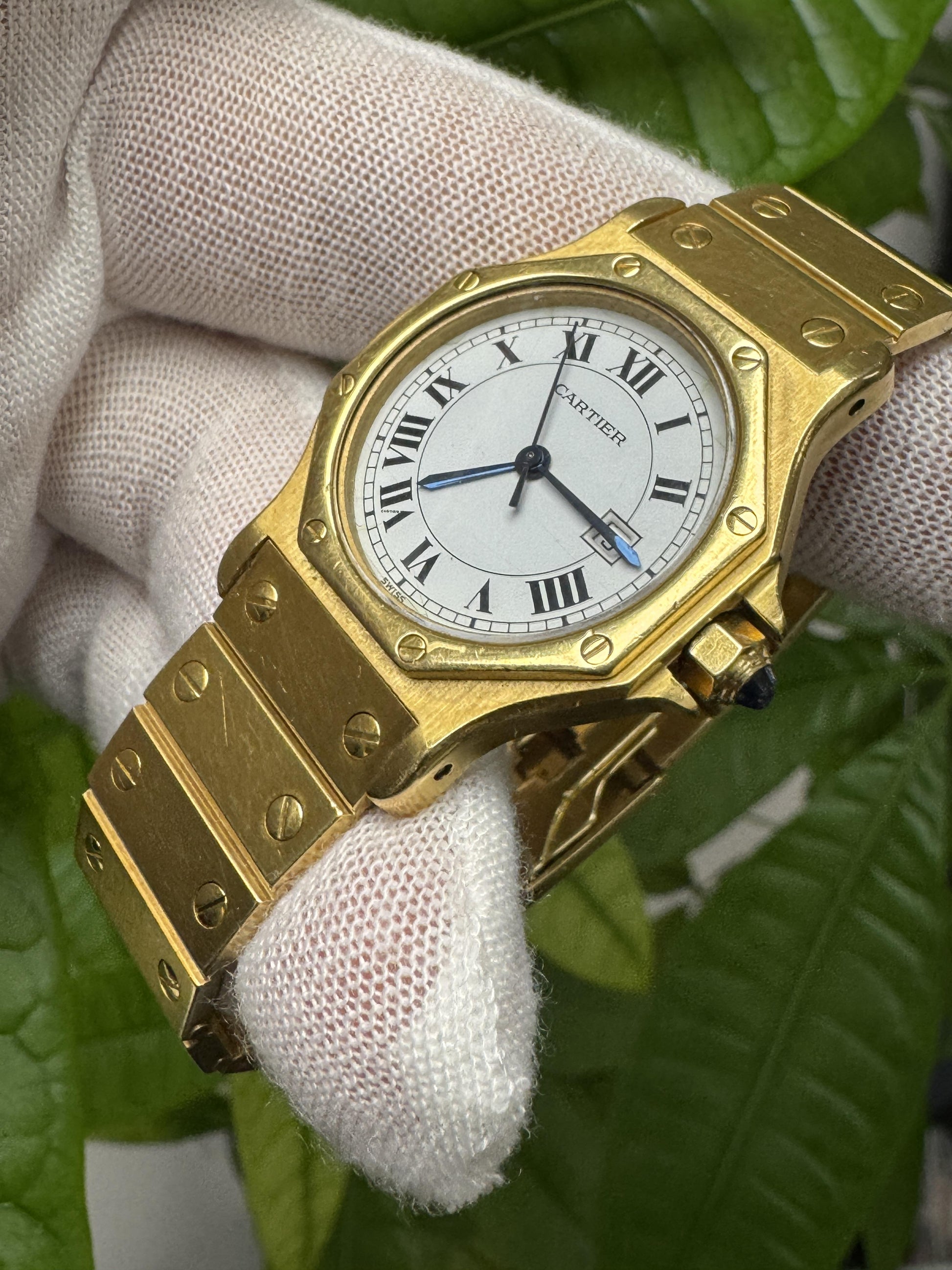 Cartier Santos 18k Yellow Gold Men's Vintage Watch