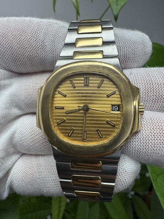 Patek Philippe Nautilus 3800/1JA Stainless Steel Yellow Gold Champagne Dial