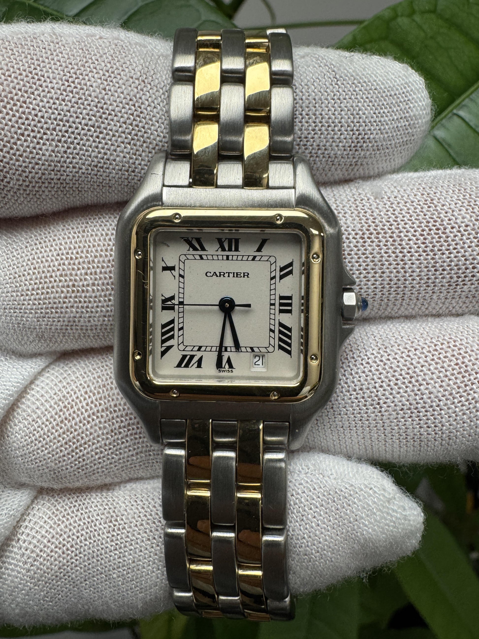Cartier Panthere W25028B6 Midsize Two Tone Ladies Watch Box & Papers