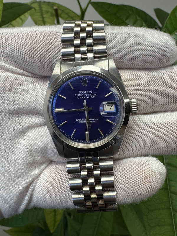Rolex DateJust 1601 Purple custom dial Stainless Steel Vintage Watch