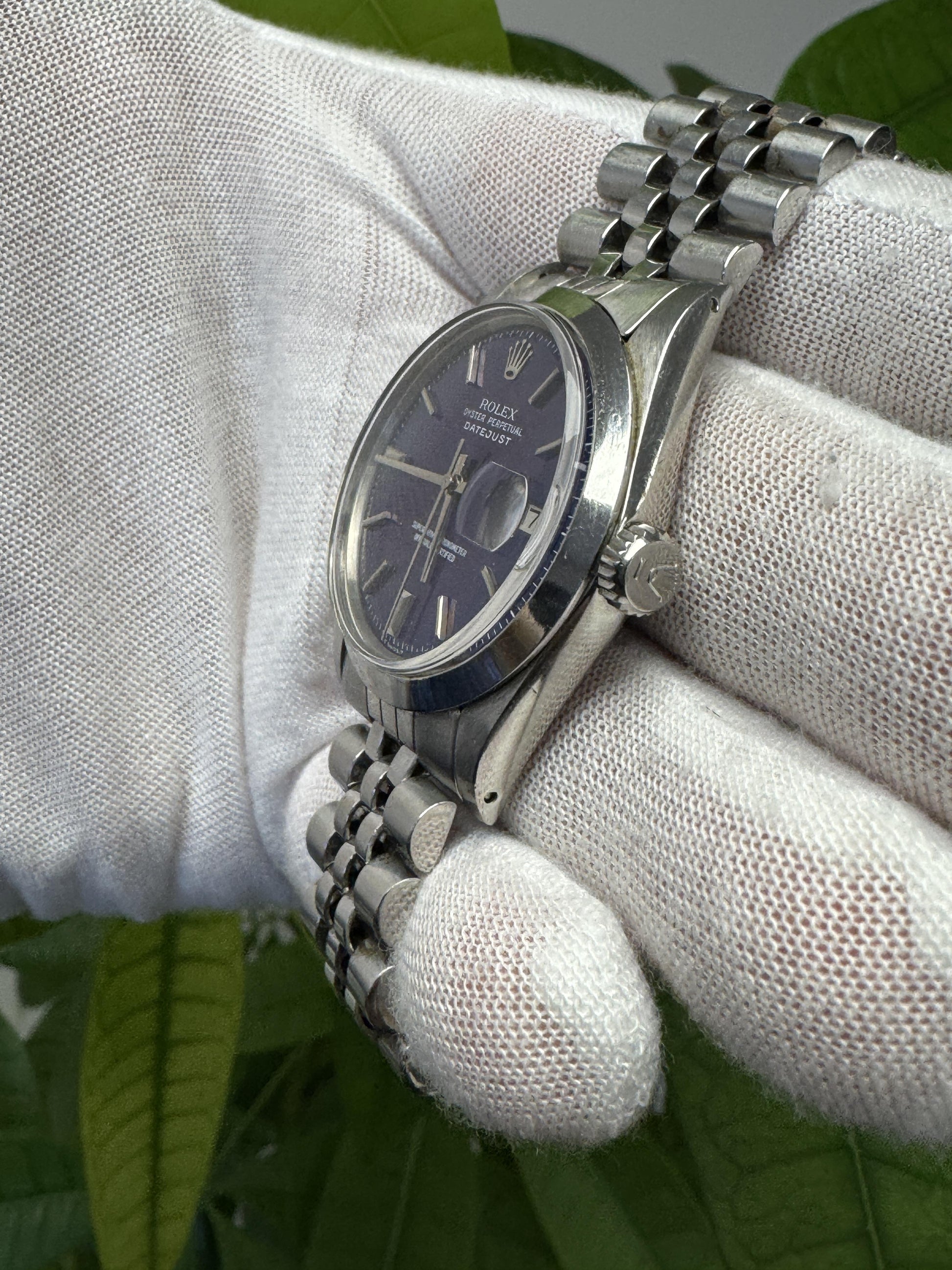 Rolex DateJust 1601 Purple custom dial Stainless Steel Vintage Watch