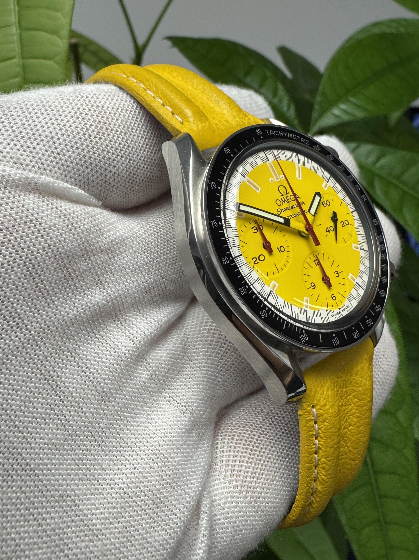 Omega Speedmaster 3810.12.40 Schumacher Yellow Strap Watch