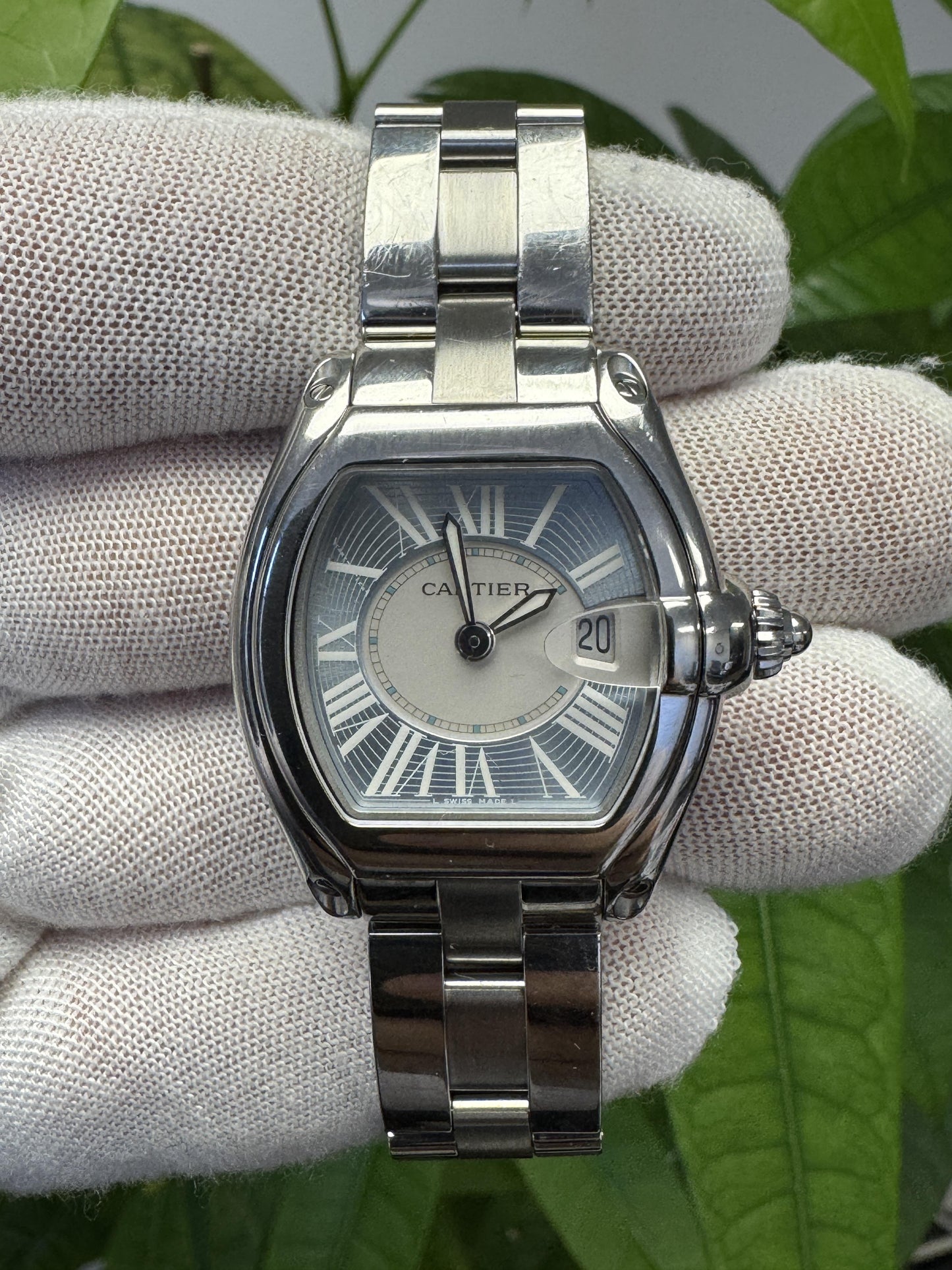 Cartier Roadster W62053V3 Stainless Steel Blue & White Dial Ladies Watch