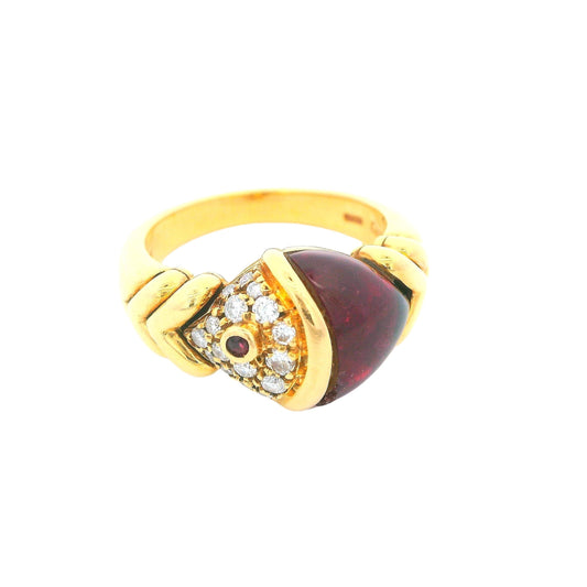 Bvlgari Fish Ring Cab Tourmaline & Diamonds