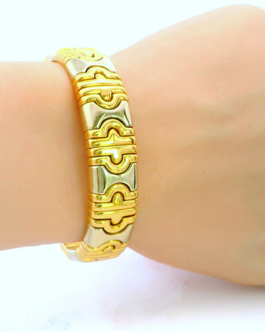 Bvlgari 18k yellow & White Gold Parentesi Cuff