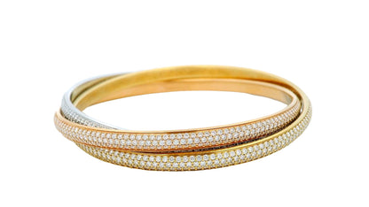Cartier Trinity Wide Pave Bangle