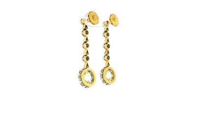 Antique Diamond Drop Earrings Platinum & 14K Gold