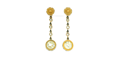 Antique Diamond Drop Earrings Platinum & 14K Gold