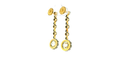 Antique Diamond Drop Earrings Platinum & 14K Gold