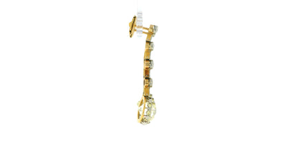 Antique Diamond Drop Earrings Platinum & 14K Gold