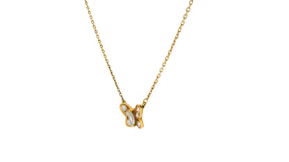 Van Cleef & Arpels Diamond Butterfly Pendant in 18K Yellow Gold Necklace