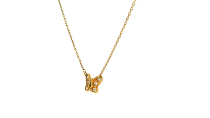 Van Cleef & Arpels Diamond Butterfly Pendant in 18K Yellow Gold Necklace