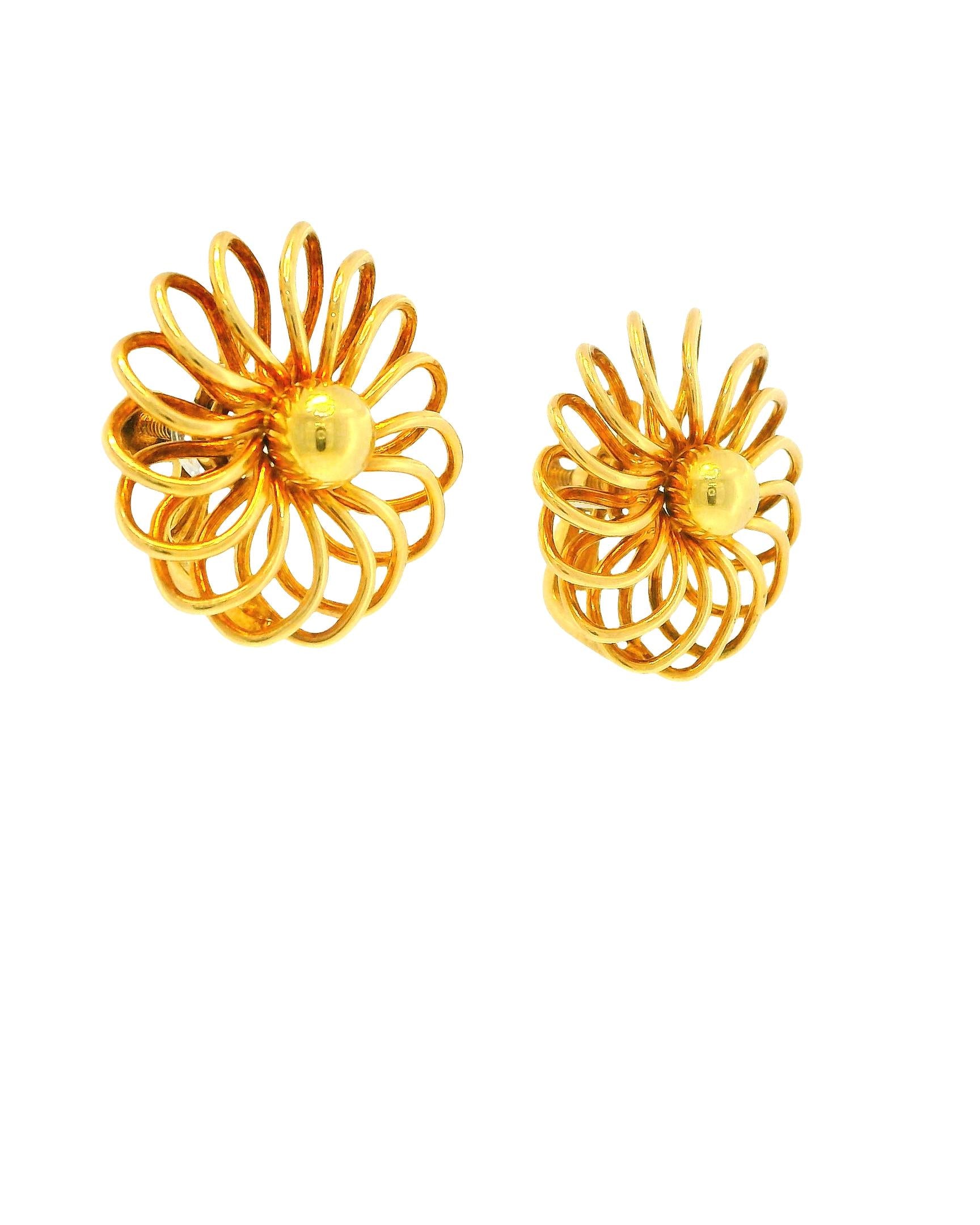 Cartier 14K Gold Pinwheel Non-Pierced Screw-Back Earrings