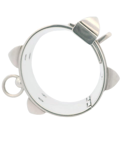 Hermes Collar Du Chien Silver Large Bracelet