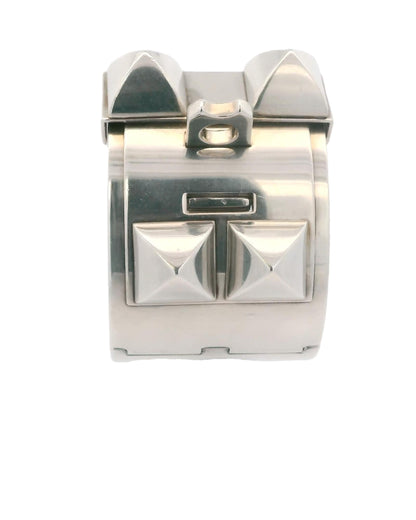 Hermes Collar Du Chien Silver Large Bracelet